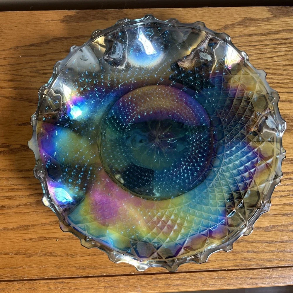 Vintage Indiana Blue Carnival Glass 10